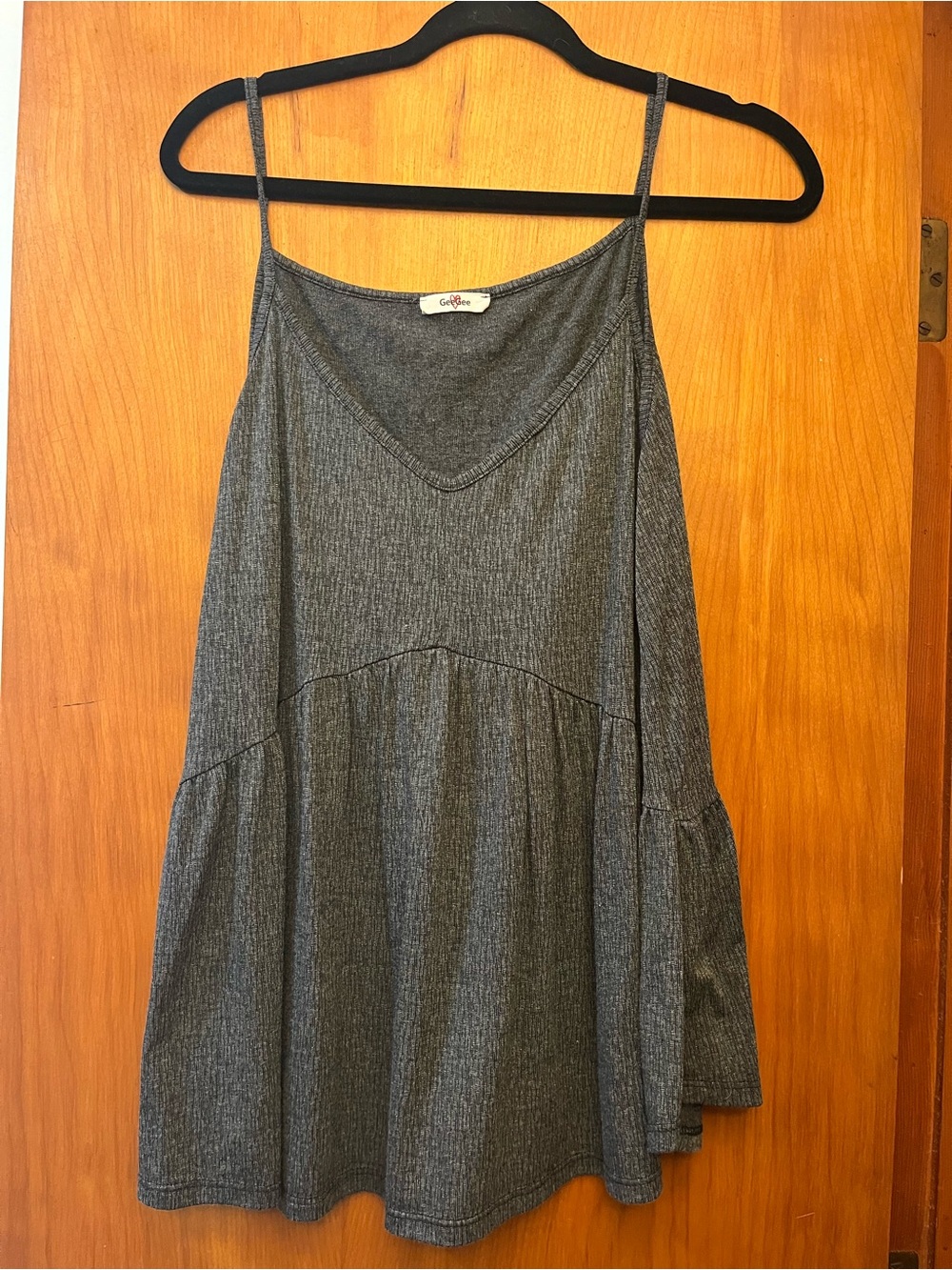 Grey Ribbed Swing Tank Top - Cozy Casual